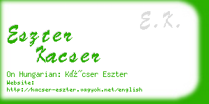 eszter kacser business card